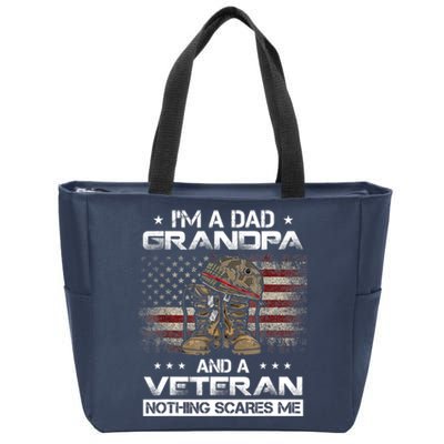 I have two titles Veteran and Grandpa Funny Proud US Army Zip Tote Bag