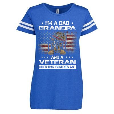 I have two titles Veteran and Grandpa Funny Proud US Army Enza Ladies Jersey Football T-Shirt