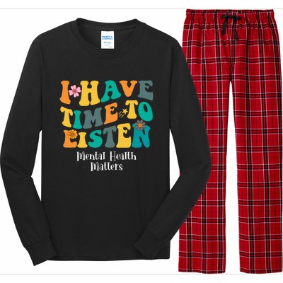 I Have Time To Listen Tal Health Matters Groovy Gift Long Sleeve Pajama Set