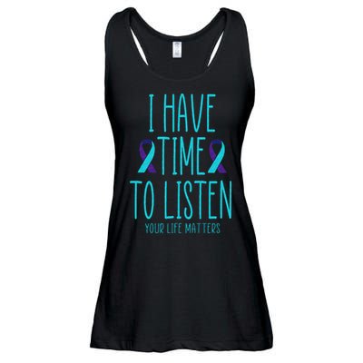 I Have Time To Listen Suicide Awareness Mental Health Ladies Essential Flowy Tank