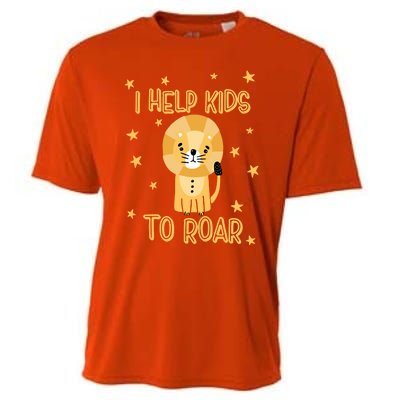 I Help To Rawr Gift Cute Slp Speech Therapist Gift Cooling Performance Crew T-Shirt