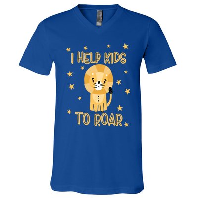 I Help To Rawr Gift Cute Slp Speech Therapist Gift V-Neck T-Shirt