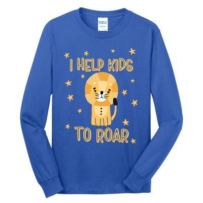 I Help To Rawr Gift Cute Slp Speech Therapist Gift Tall Long Sleeve T-Shirt