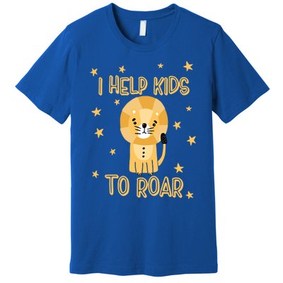 I Help To Rawr Gift Cute Slp Speech Therapist Gift Premium T-Shirt