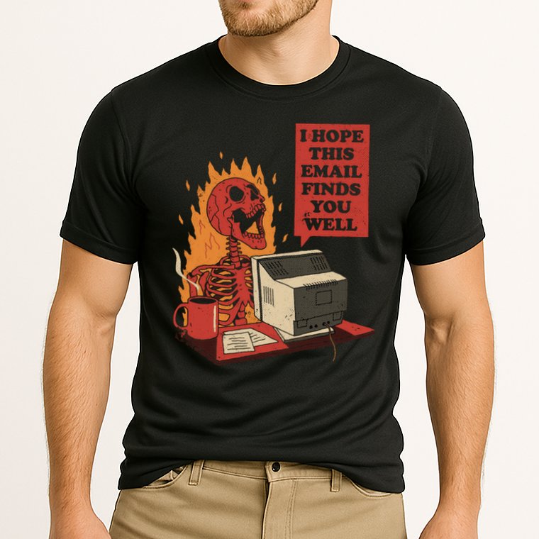 I Hope This Email Finds You Well Skeleton Funny Performance Shirt