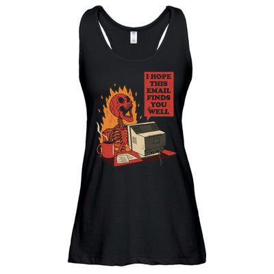 I Hope This Email Finds You Well Skeleton Funny Ladies Essential Flowy Tank
