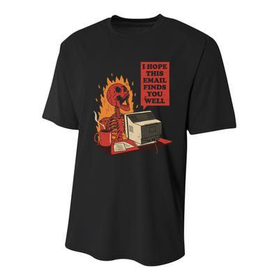 I Hope This Email Finds You Well Skeleton Funny Youth Performance Sprint T-Shirt