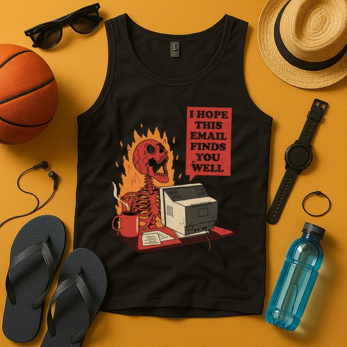 I Hope This Email Finds You Well Skeleton Funny Tank Top