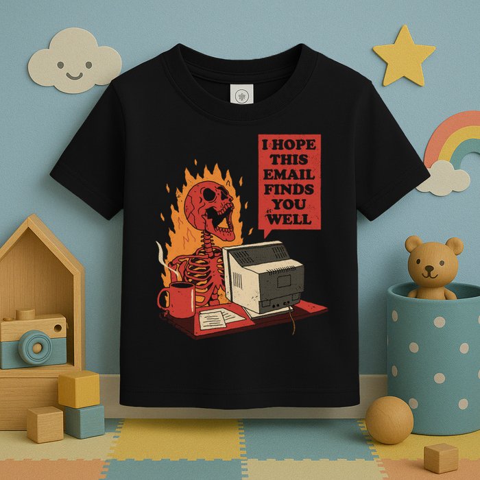 I Hope This Email Finds You Well Skeleton Funny Toddler T-Shirt