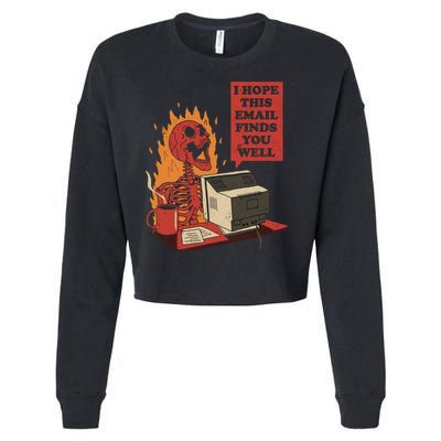 I Hope This Email Finds You Well Skeleton Funny Cropped Pullover Crew