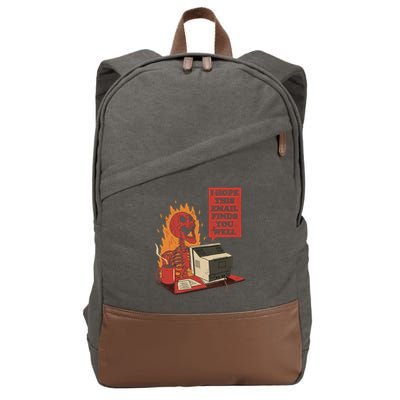 I Hope This Email Finds You Well Skeleton Funny Cotton Canvas Backpack