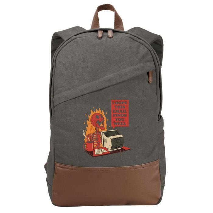 I Hope This Email Finds You Well Skeleton Funny Cotton Canvas Backpack