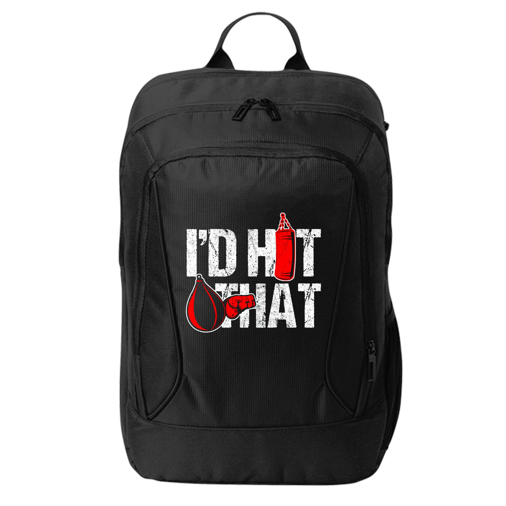 ID Hit That Boxing Punching Bag Funny Sports Box Gloves Cool Gift City Backpack