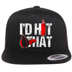 ID Hit That Boxing Punching Bag Funny Sports Box Gloves Cool Gift Flat Bill Trucker Hat