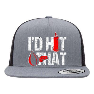 ID Hit That Boxing Punching Bag Funny Sports Box Gloves Cool Gift Flat Bill Trucker Hat