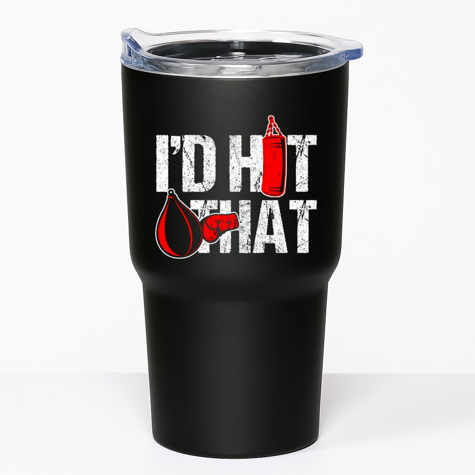 ID Hit That Boxing Punching Bag Funny Sports Box Gloves Cool Gift Tumbler