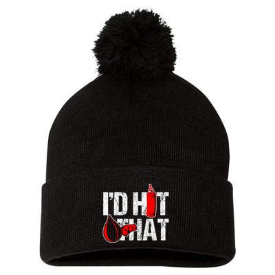 ID Hit That Boxing Punching Bag Funny Sports Box Gloves Cool Gift Pom Pom 12in Knit Beanie