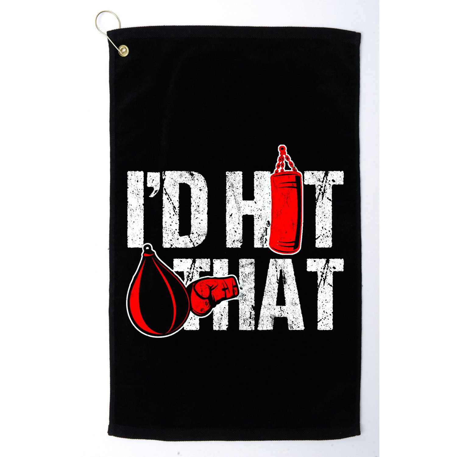 ID Hit That Boxing Punching Bag Funny Sports Box Gloves Cool Gift Golf Towel
