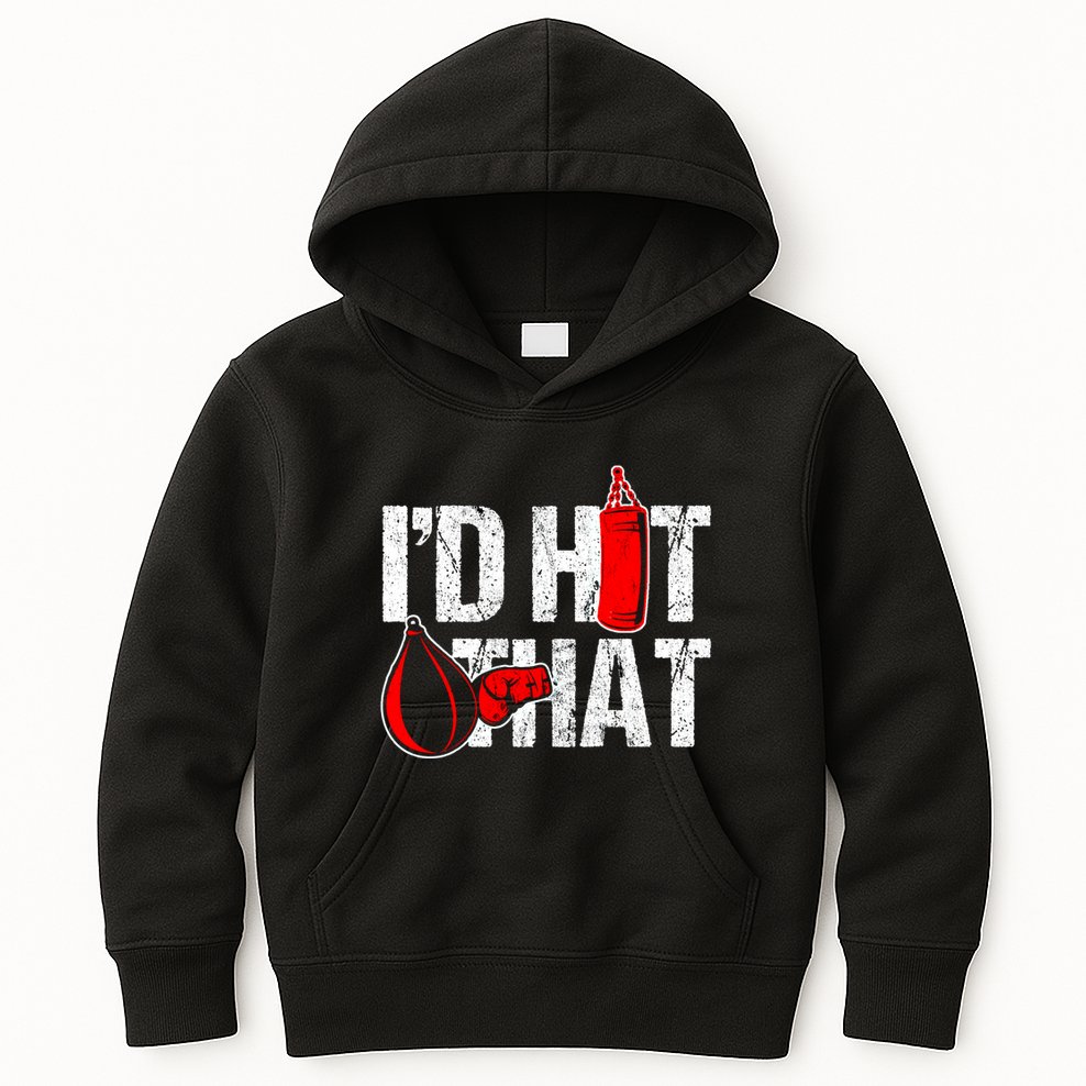 ID Hit That Boxing Punching Bag Funny Sports Box Gloves Cool Gift Kids Hoodie