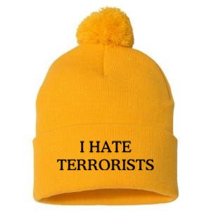 I Hate Terrorists Pom Pom 12in Knit Beanie