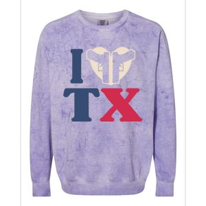 I Heart Texas Tx Love Pro Usa 2nd Adt Pro Gun Cute Gift Colorblast Crewneck Sweatshirt