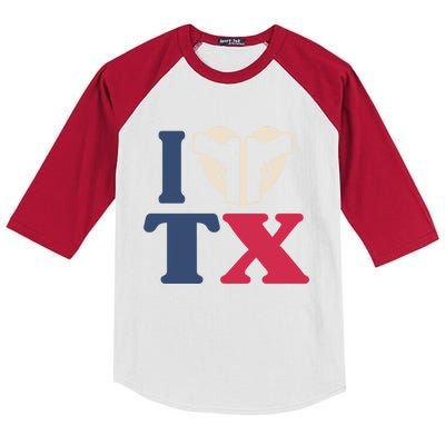 I Heart Texas Tx Love Pro Usa 2nd Adt Pro Gun Cute Gift Kids Colorblock Raglan Jersey