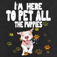 I'm Here To Pet All The Puppies Cute Puppies Lovers 11oz C Handle Ceramic Mug