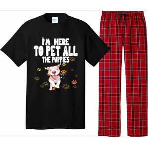 I'm Here To Pet All The Puppies Cute Puppies Lovers Pajama Set