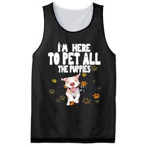 I'm Here To Pet All The Puppies Cute Puppies Lovers Mesh Reversible Basketball Jersey Tank