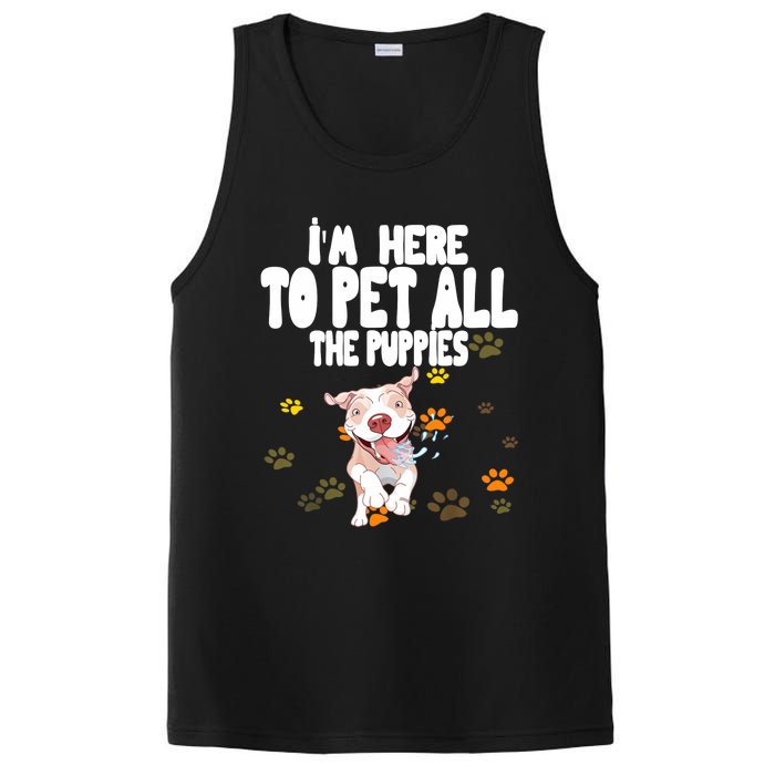 I'm Here To Pet All The Puppies Cute Puppies Lovers PosiCharge Competitor Tank