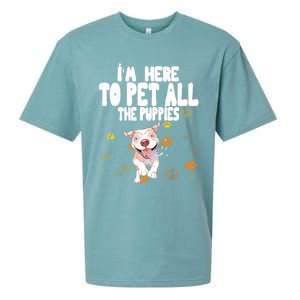 I'm Here To Pet All The Puppies Cute Puppies Lovers Sueded Cloud Jersey T-Shirt