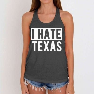 I Hate Texas Trending Women's Knotted Racerback Tank
