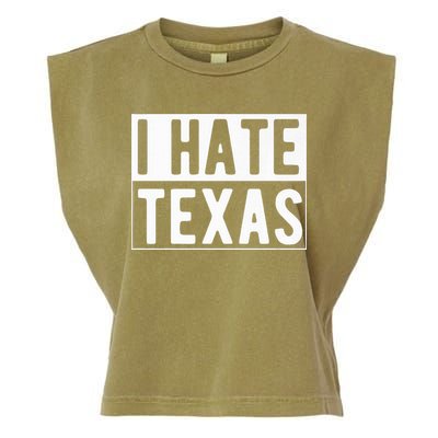 I Hate Texas Trending Garment-Dyed Women's Muscle Tee