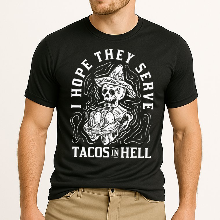 I Hope They Serve Tacos In Hell Halloween Taco Tuesday Gift Cooling Performance Crew T-Shirt