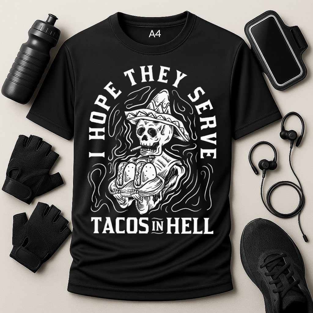I Hope They Serve Tacos In Hell Halloween Taco Tuesday Gift Cooling Performance Crew T-Shirt