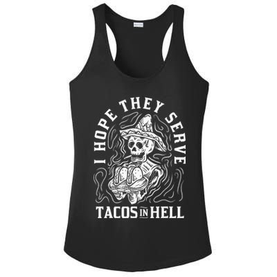 I Hope They Serve Tacos In Hell Halloween Taco Tuesday Gift Ladies PosiCharge Competitor Racerback Tank