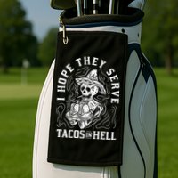 I Hope They Serve Tacos In Hell Halloween Taco Tuesday Gift Golf Towel