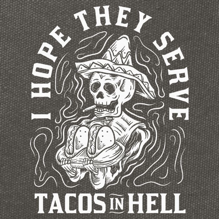 I Hope They Serve Tacos In Hell Halloween Taco Tuesday Gift Cotton Canvas Backpack