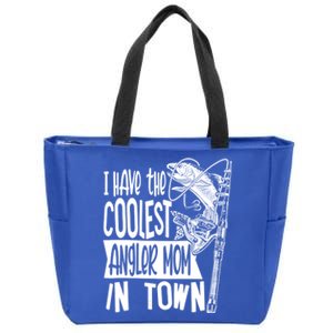 I Have The Coolest Angler Mom Fishing Fisher Mother Gift Zip Tote Bag