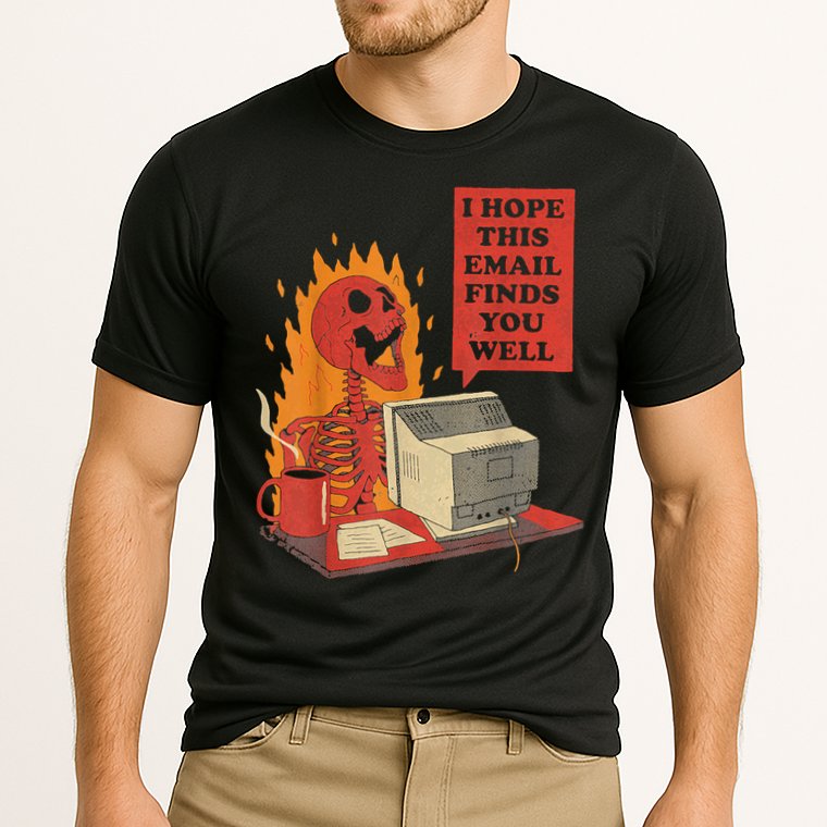 I Hope This Email Finds You Well Funny Skeleton Performance Shirt