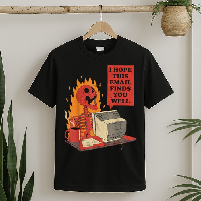 I Hope This Email Finds You Well Funny Skeleton T-Shirt