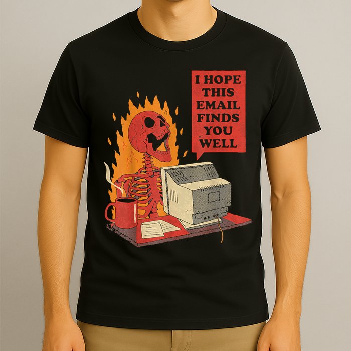 I Hope This Email Finds You Well Funny Skeleton T-Shirt