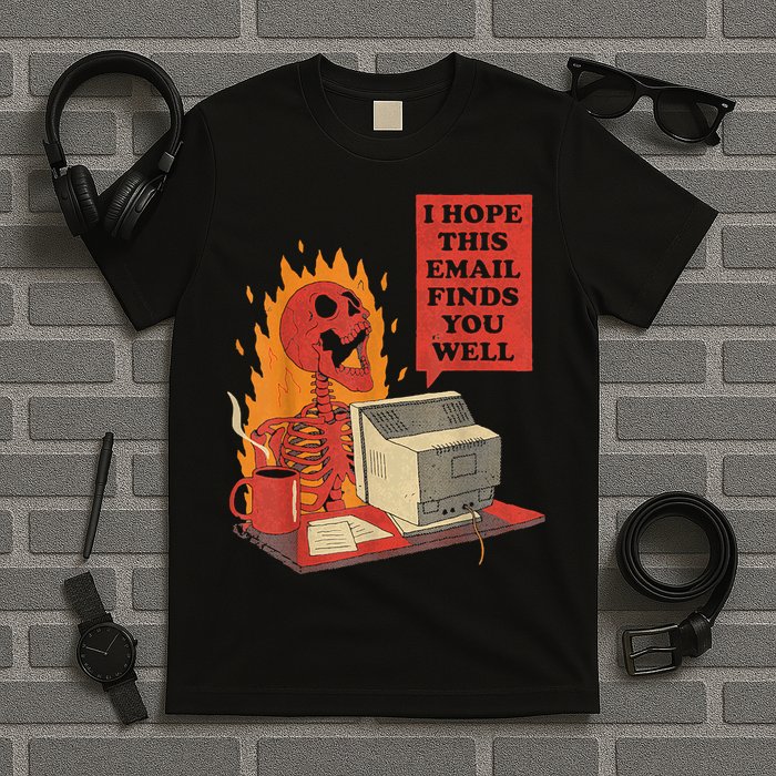 I Hope This Email Finds You Well Funny Skeleton T-Shirt