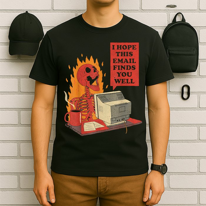 I Hope This Email Finds You Well Funny Skeleton T-Shirt