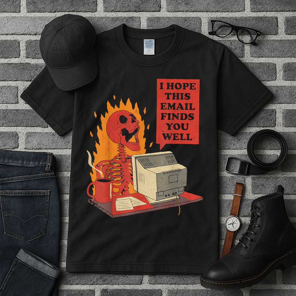 I Hope This Email Finds You Well Funny Skeleton Tall T-Shirt