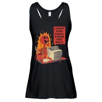 I Hope This Email Finds You Well Funny Skeleton Ladies Essential Flowy Tank