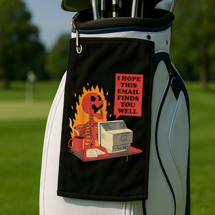I Hope This Email Finds You Well Funny Skeleton Golf Towel