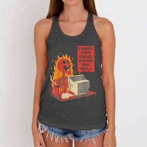 I Hope This Email Finds You Well Funny Skeleton Women's Knotted Racerback Tank