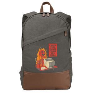 I Hope This Email Finds You Well Funny Skeleton Cotton Canvas Backpack