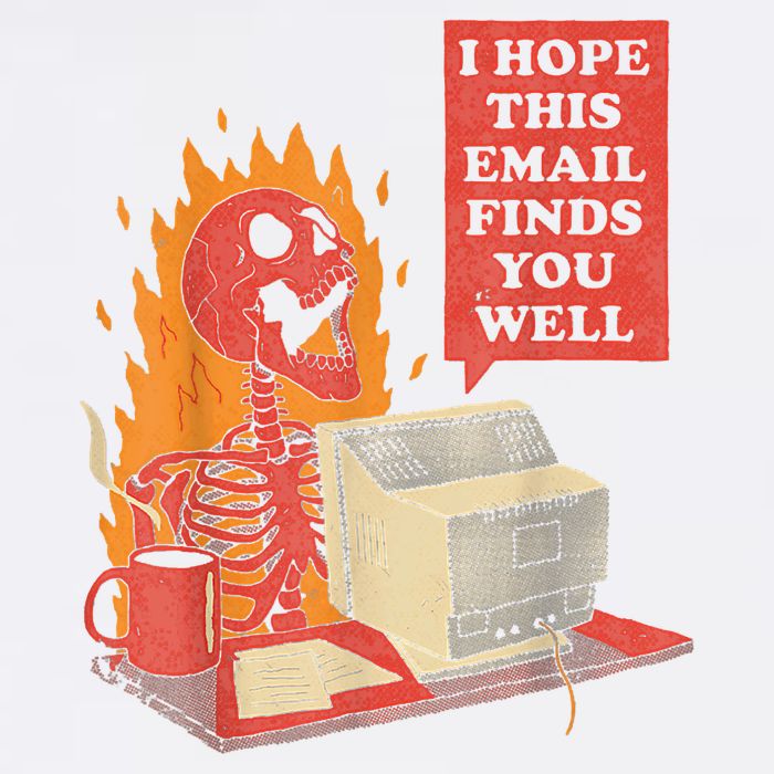 I Hope This Email Finds You Well Funny Skeleton Garment-Dyed Sweatshirt